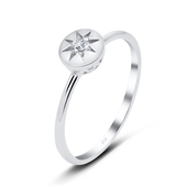 Star with CZ Designed Silver Ring NSR-3310